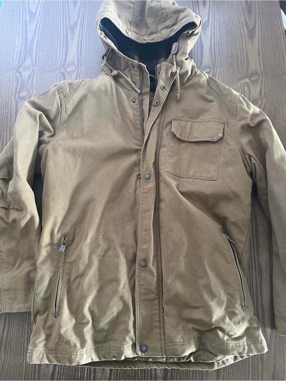Pendleton Brown Hooded Canvas Jacket Mens size large